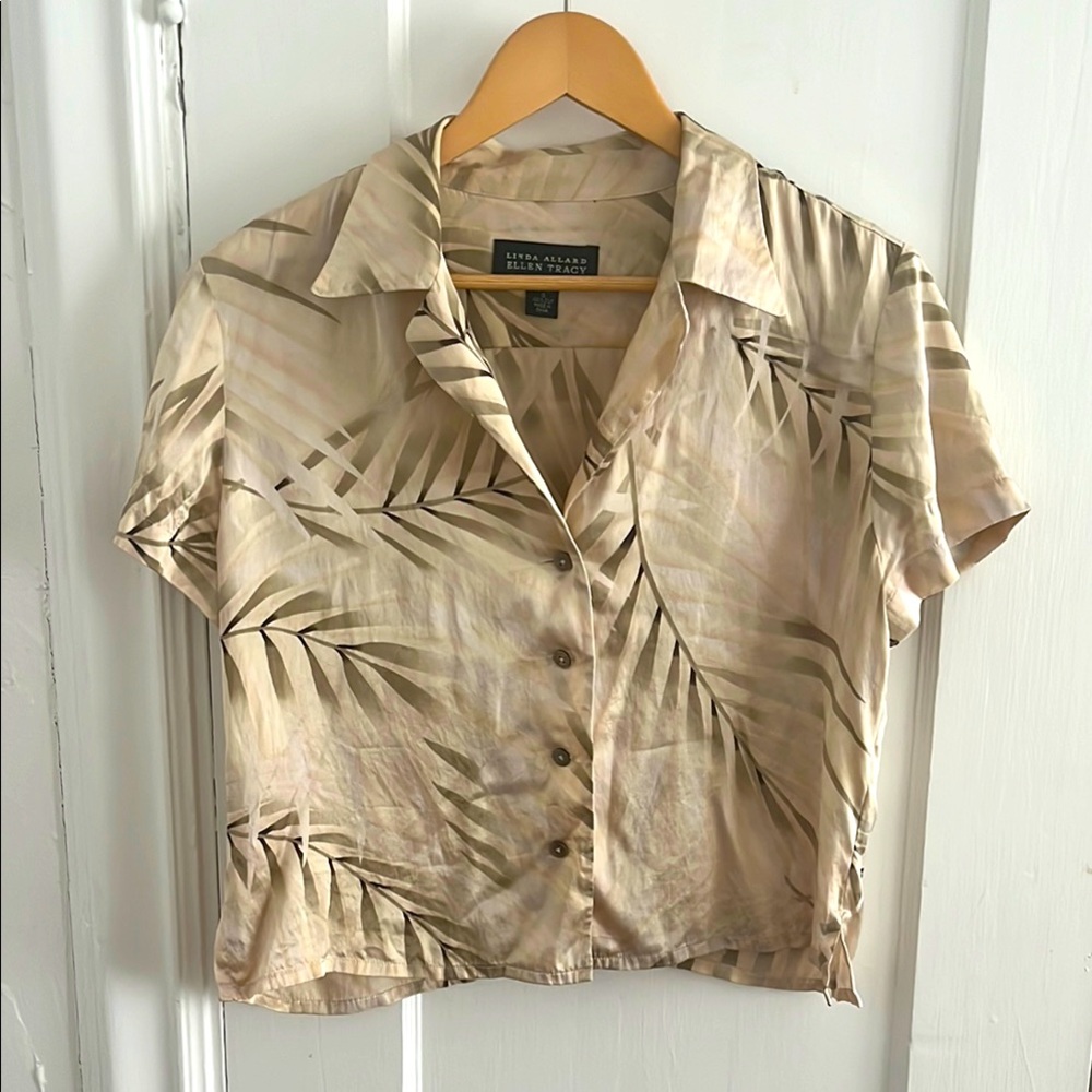 Vintage Ellen Tracy Silk Crop Blouse